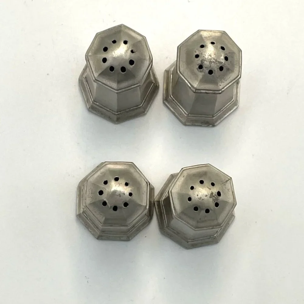 Vintage‎ Gorham Pewter Salt & Pepper Shakers Set of 4 American Primitive Retro